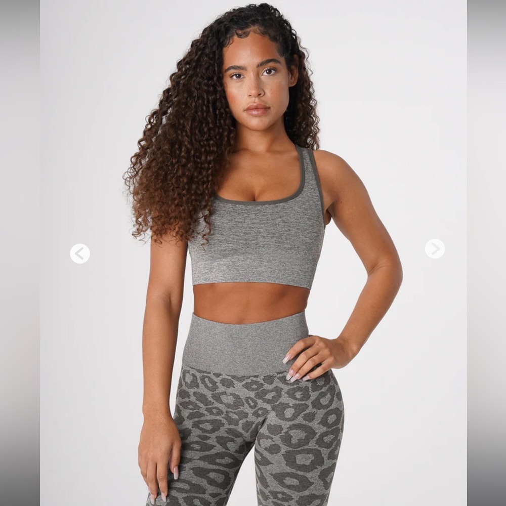 NVGTN Khaki Green Leopard Eclipse Seamless Bra